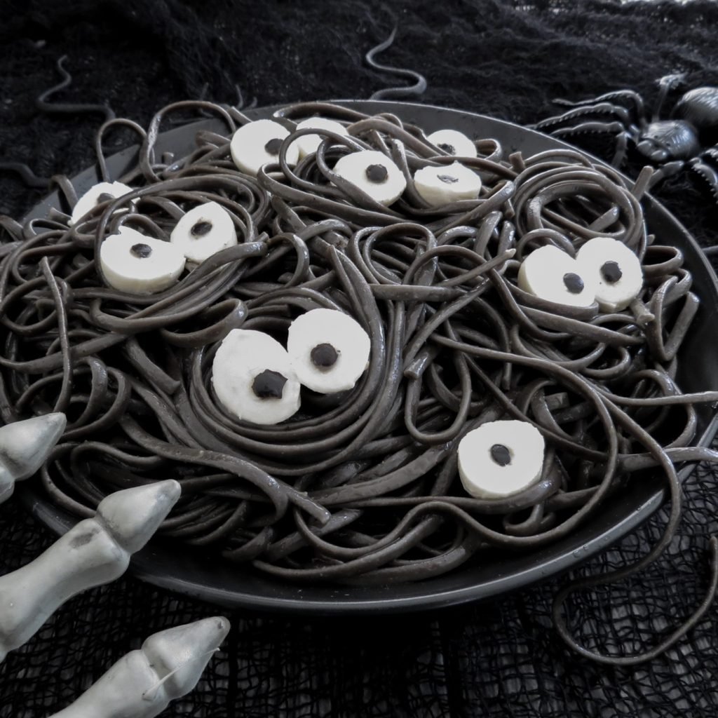 Halloween Spaghetti With Edible Eyeballs