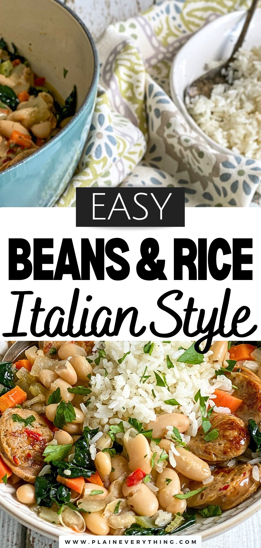 Italian Style Beans and Rice with Sausage