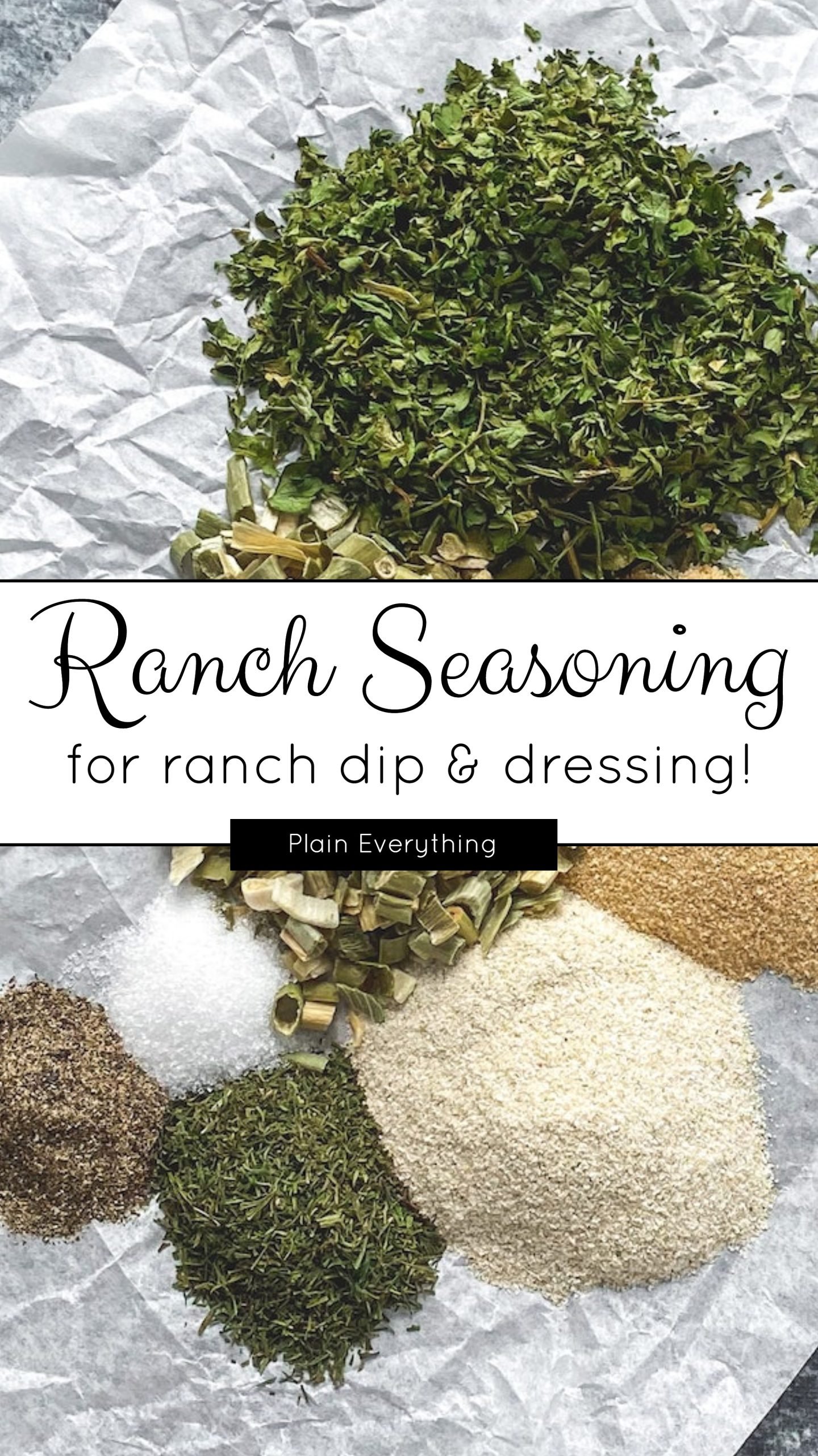 Homemade Ranch Dressing Mix Pinterest