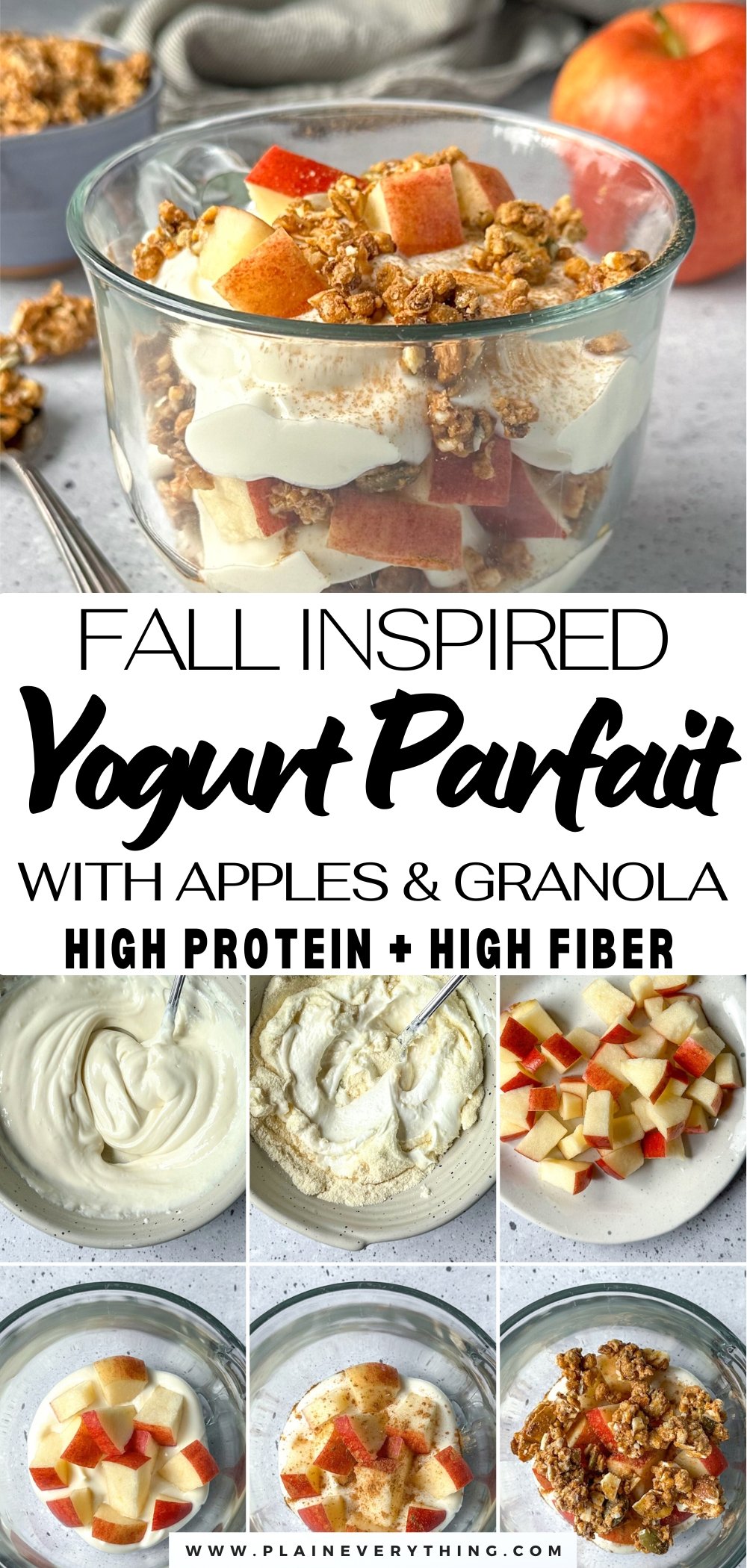 High Protein Yogurt Parfait Recipe With Apples