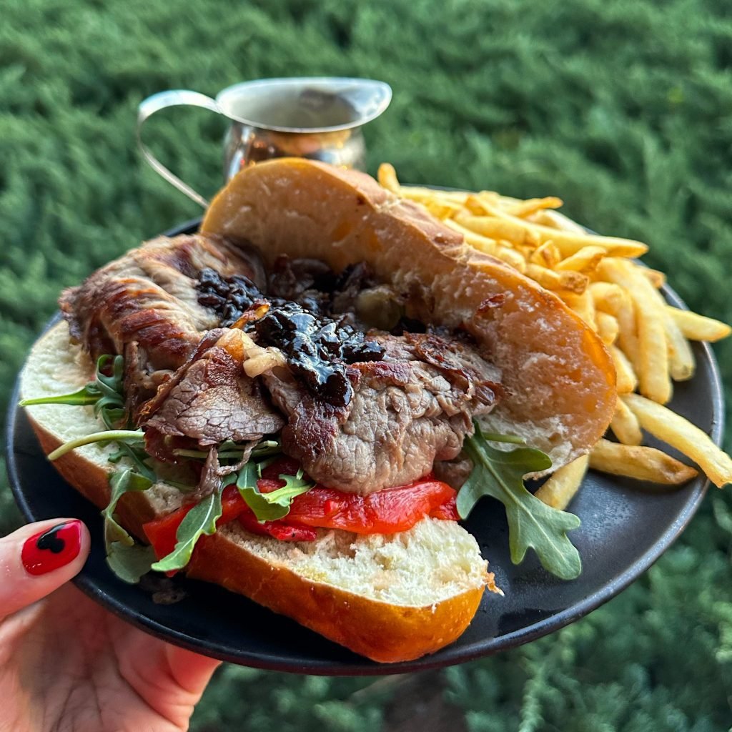 Steak Sandwich at Geyser Point Wilderness Lodge