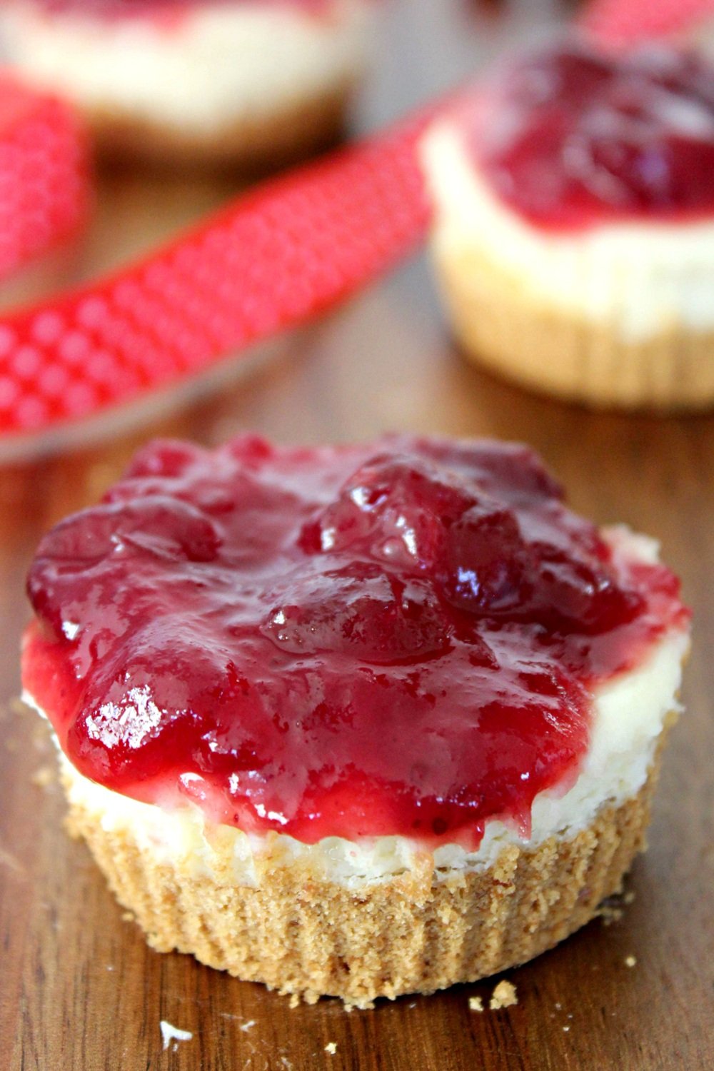 Leftover Cranberry Sauce Cheesecakes
