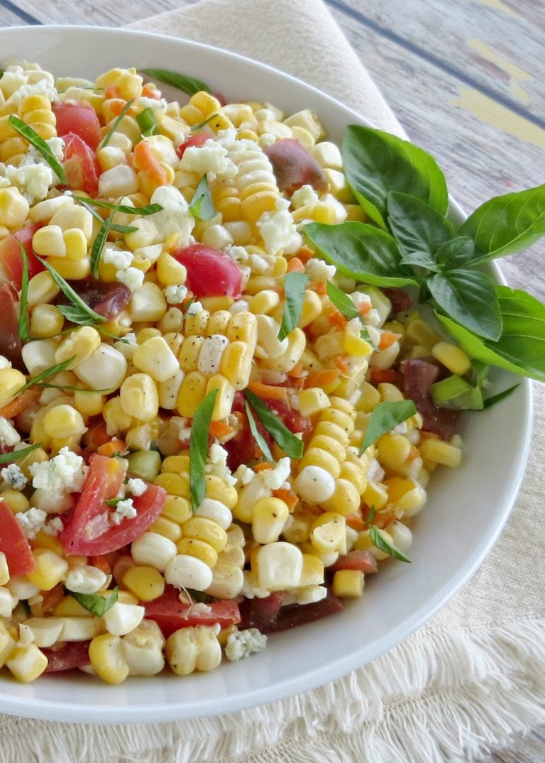 Fresh Corn Salad with Blue Cheese and Tomatoes Recipe