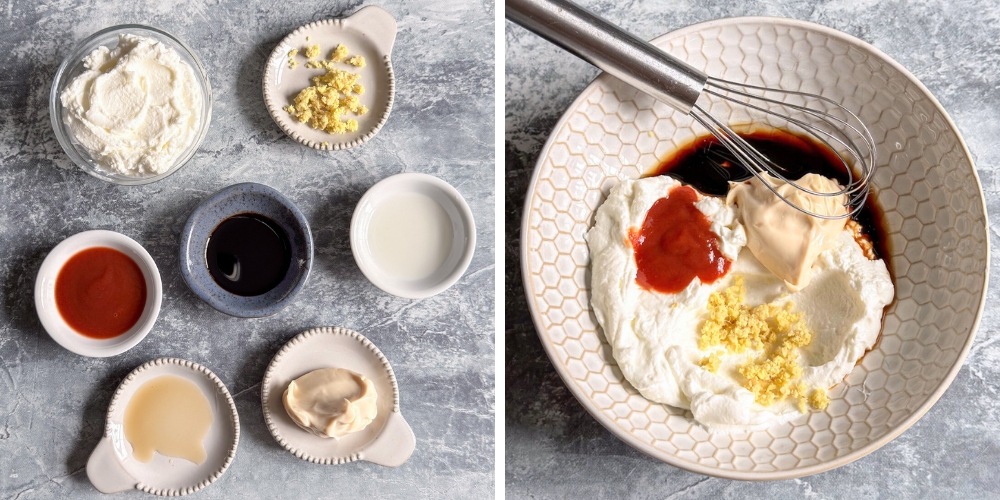 Ginger Sauce Ingredients In Bowl Ginger Sauce Ingredients In Bowl