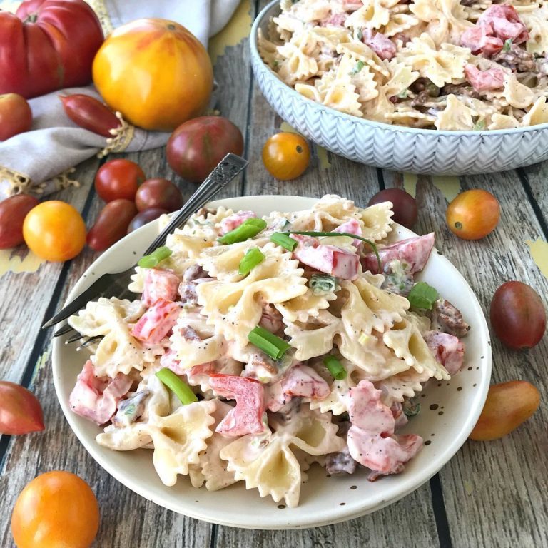 Easy Pasta Salad Recipe with Bacon and Tomatoes