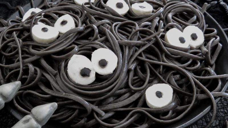 Halloween Spaghetti With Edible Eyeballs
