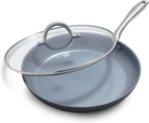 Hard Anodized Ceramic Nonstick Skillet with Lid