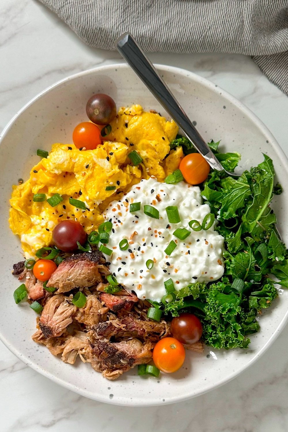 Leftover Shredded Pork Breakfast Bowl Recipe