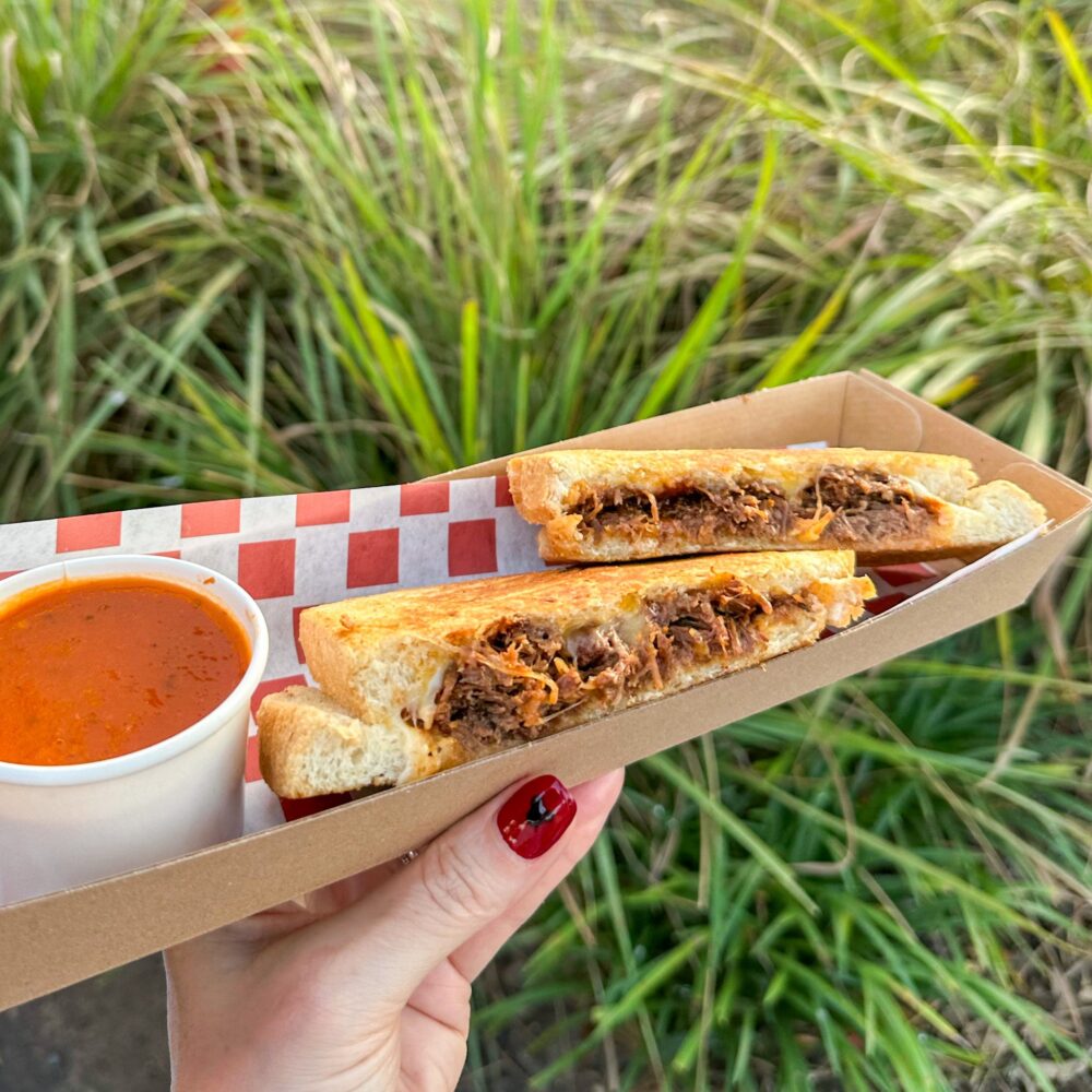 Woody's Lunch Box BBQ Brisket Melt Sandwich