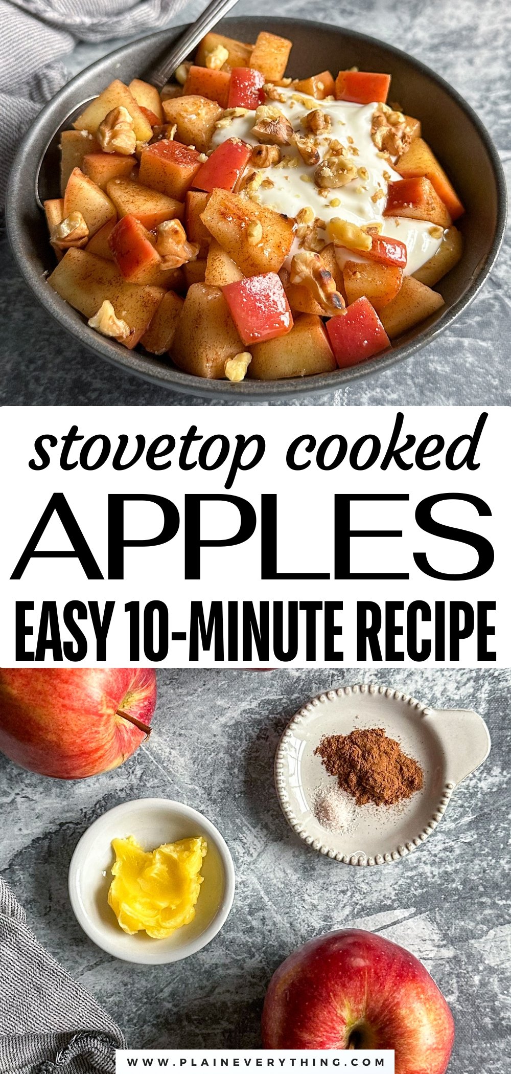 Stovetop Cooked Cinnamon Apples Recipe