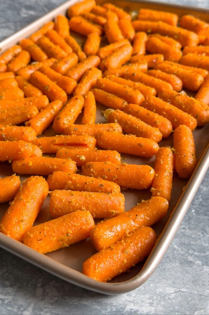 Spiced Carrots On Baking Sheet