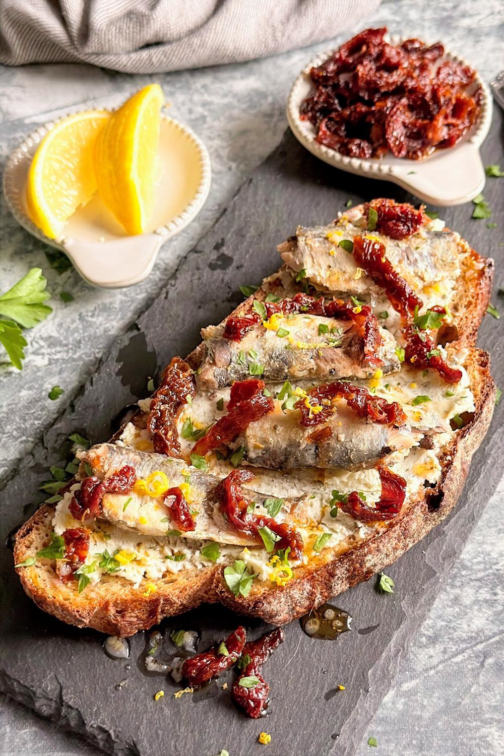 Sardine Toast With Sun-dried Tomatoes