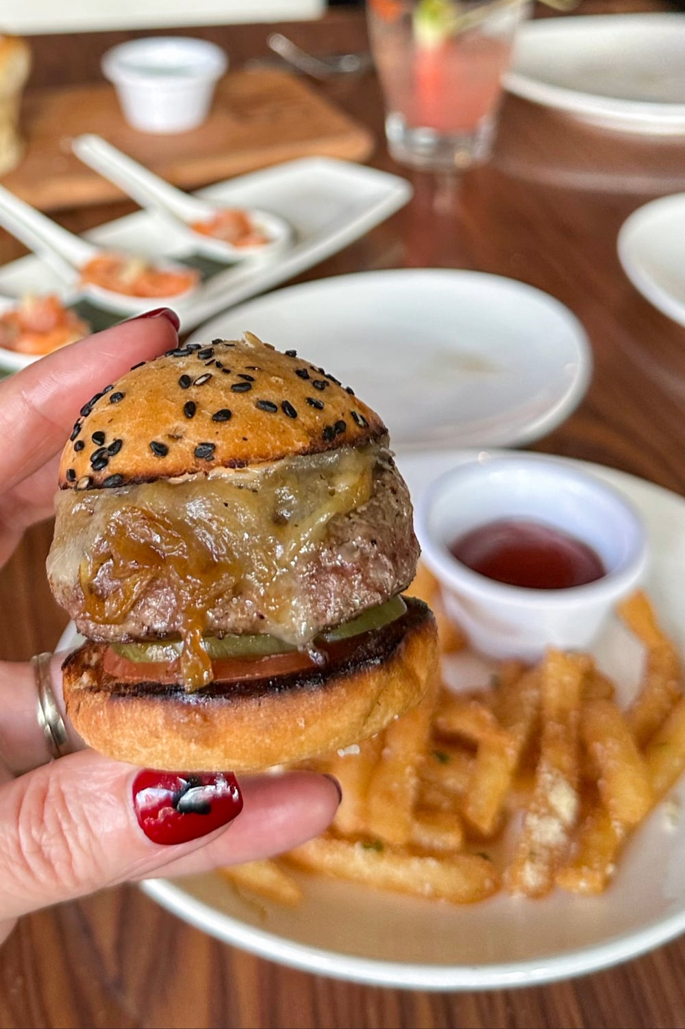 Lil' Burger and Truffle Fries at STK Steakhouse
