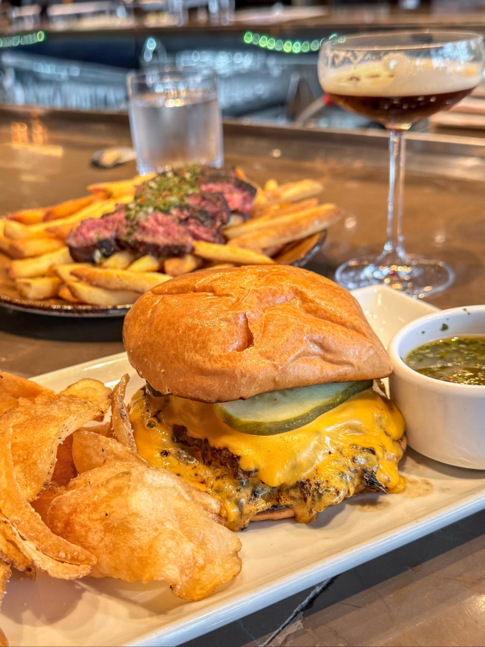 Smash Burger at Wine Bar George